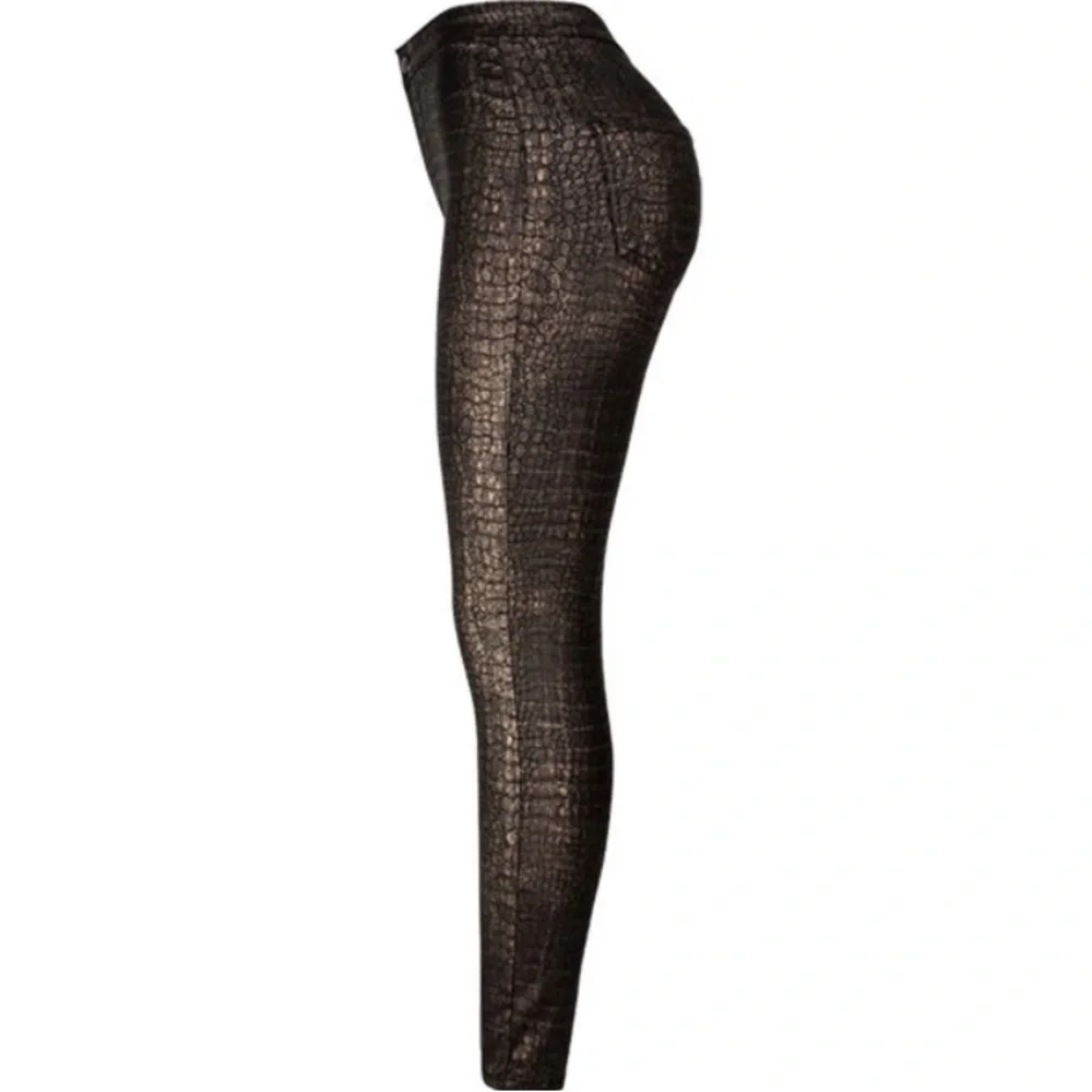 High-Waisted Faux Snake Skin Stretchy Pants - Picture 2 of 4